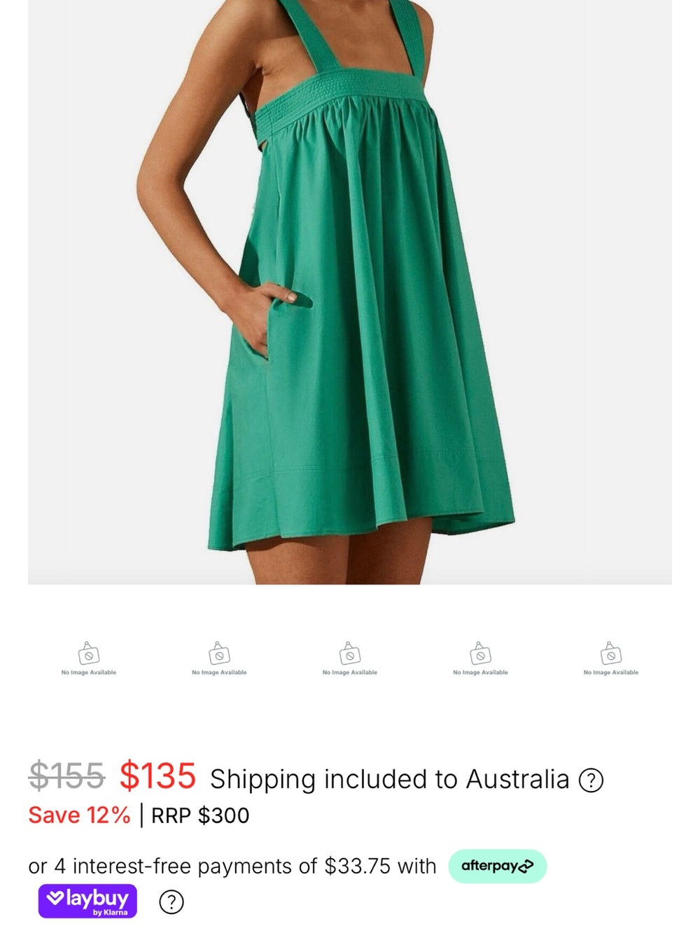 Shona Joy Emerald Green Square-Neck Mini Dress